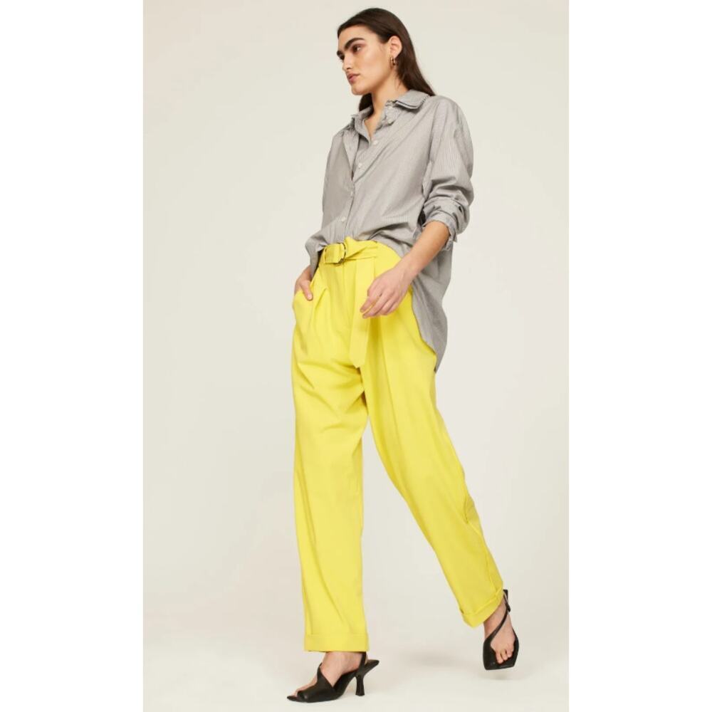 Tanya Taylor Tyler Yellow Poplin Pants